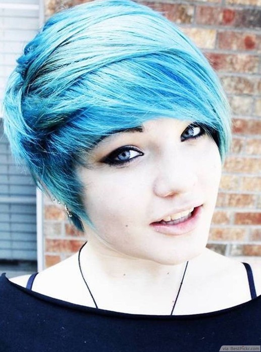 Turquoise Fringe Haircut ❥❥❥ http://bestpickr.com/short-scene-hairstyles-for-girls