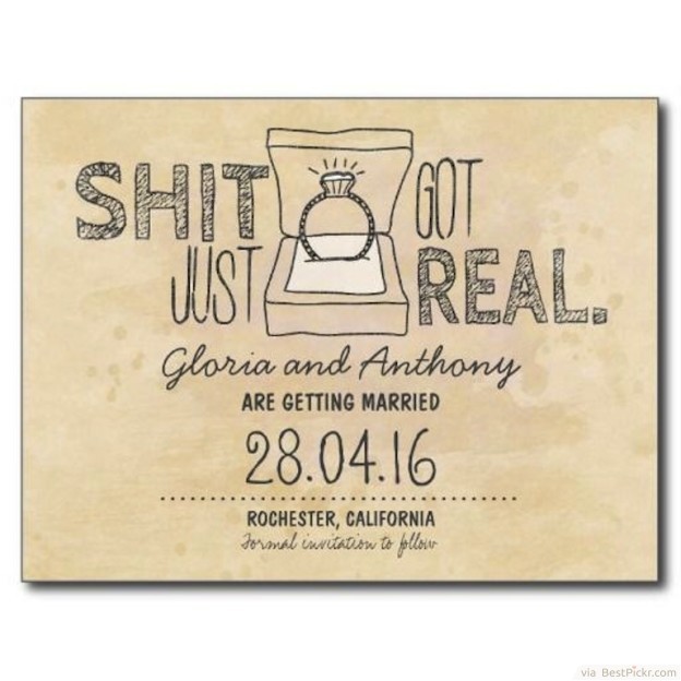 Funny wedding invitation cards