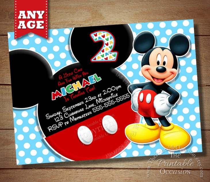 Printable Mickey Mouse Polka Dot Kids Birthday Invitation ❥❥❥ http://bestpickr.com/mickey-mouse-invitations