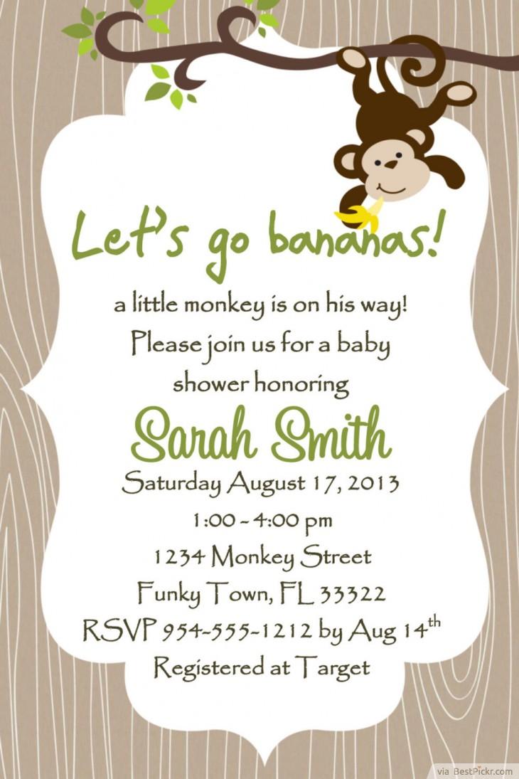 Monkey Baby Shower Invitation For Boys