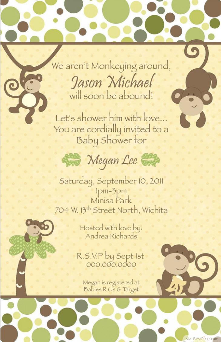 monkey baby shower invitations templates free