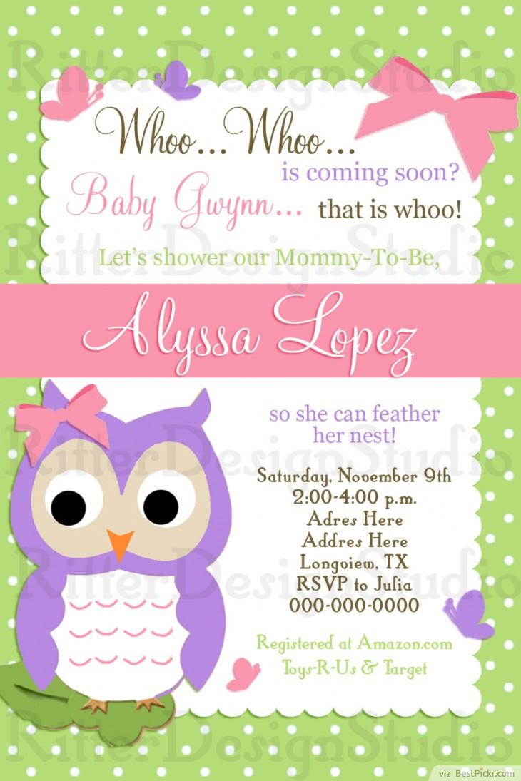 Owl Baby Girl Shower Invitation http://bestpickr.com/owl ...